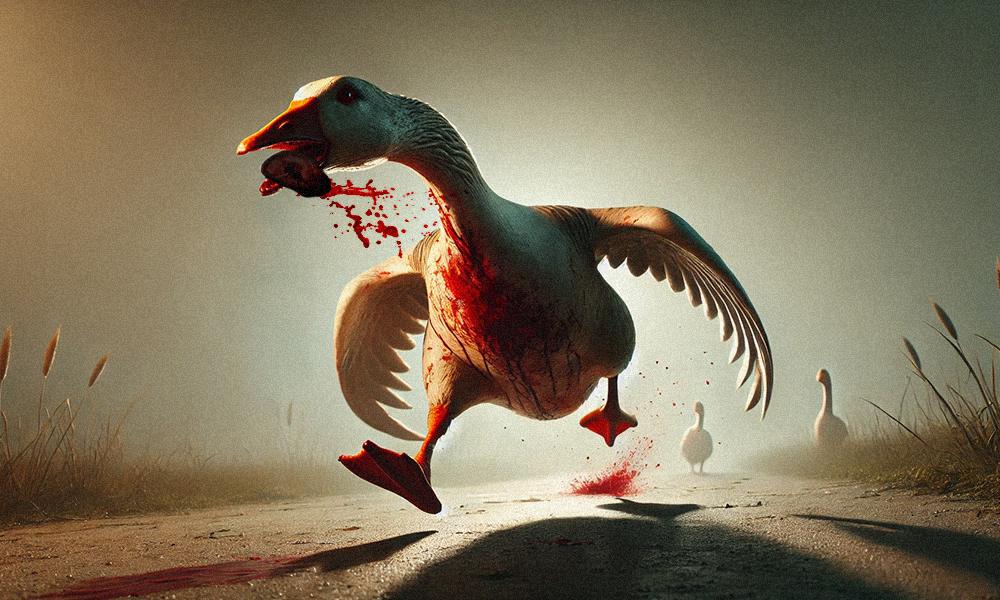 Bloody Goose Running off with Trump's Ear