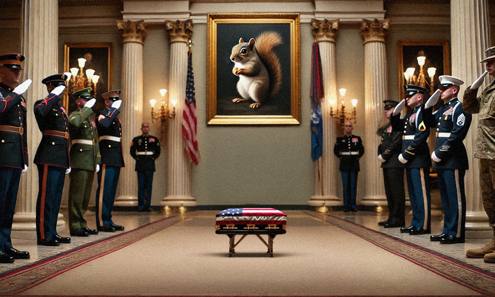 Squirrel state funeral for peanut the squirrel